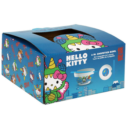 Bioworld Hello Kitty Kaiju Ceramic 20 oz Ramen Bowl with Chopsticks