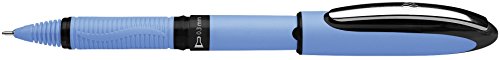 Schneider One Hybrid N Rollerball Box of 10 Pens, 0.3 mm Hybrid Needle Tip, Light Blue Barrel, Black Ink, (183401)