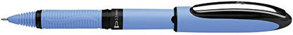 Schneider One Hybrid N Rollerball Box of 10 Pens, 0.3 mm Hybrid Needle Tip, Light Blue Barrel, Black Ink, (183401)