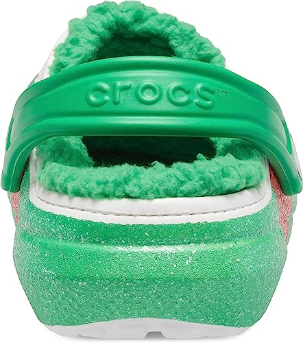 Crocs Unisex Classic Holiday Lined Clogs, Fuzzy Slippers, US 9 Men/11 Women