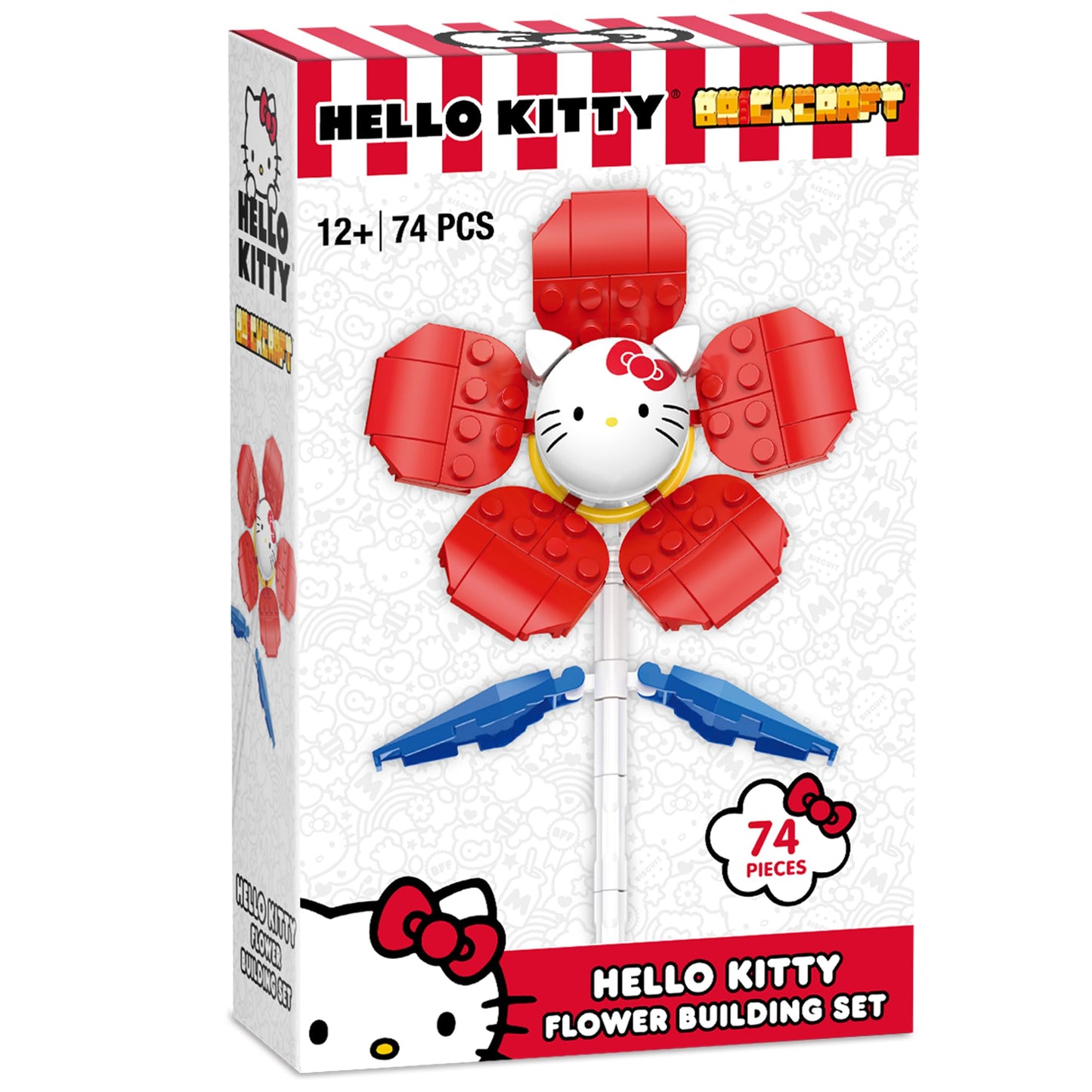 Brickcraft Officially Licensed Sanrio Hello Kitty Flower, 74 Pieces Building Set