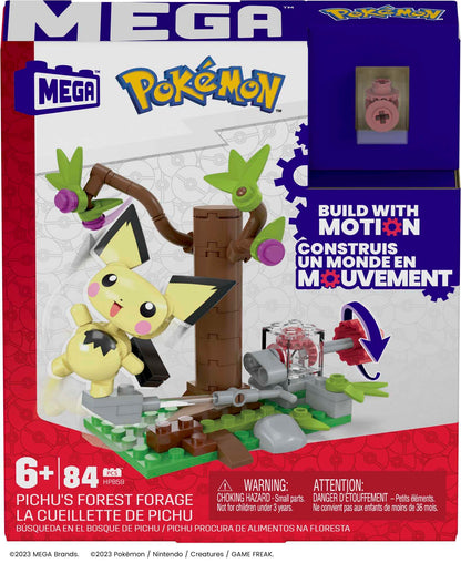 MEGA Pokémon Action Figure Building Toy Set, Pichu's Forest Forage - 84 Pieces