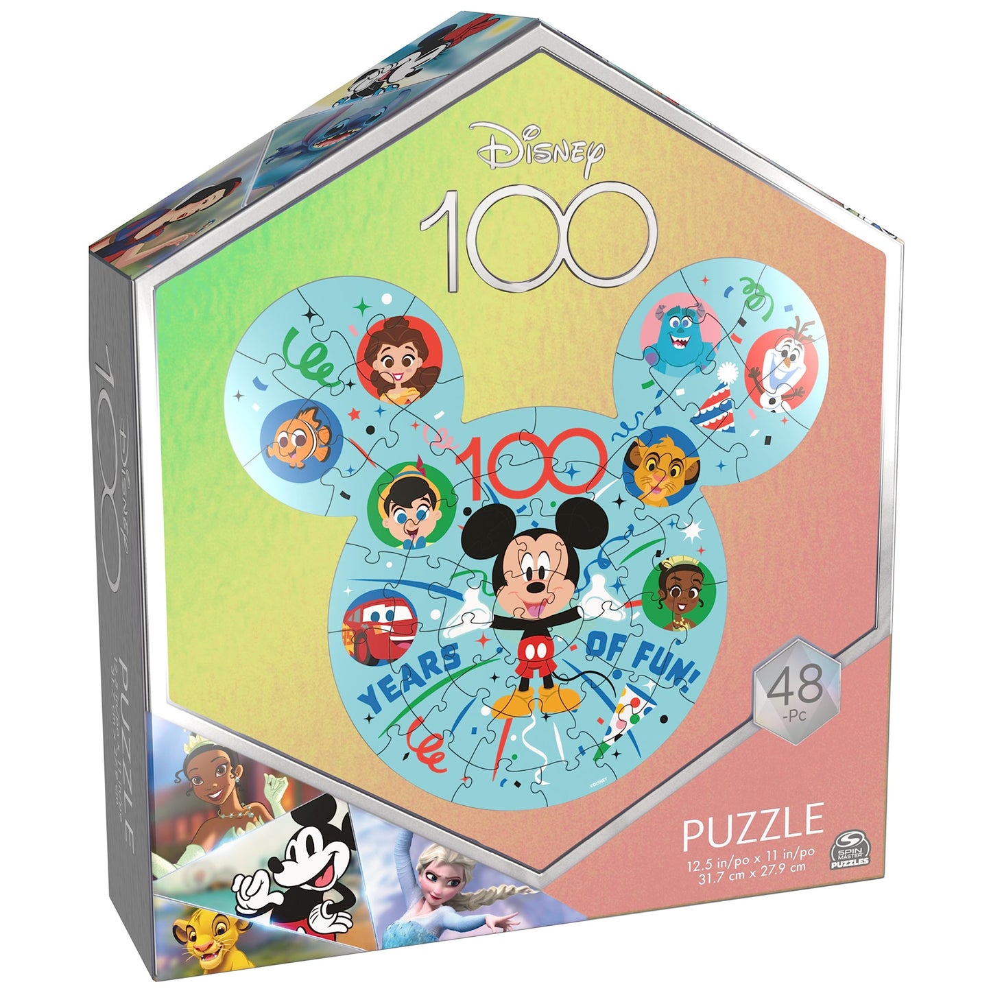 Disney 100th Anniversary 48-Piece Puzzle, 100 Years of Fun Mickey Ears Disney Puzzle