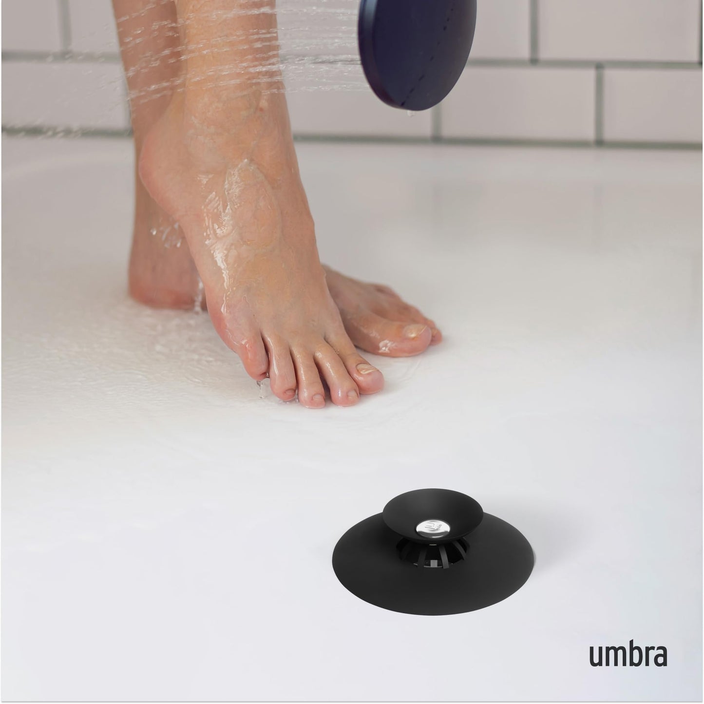 Umbra Flex Drain Stop Hair Catcher, Black