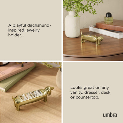 Umbra Dachsie Ring Holder, Brass