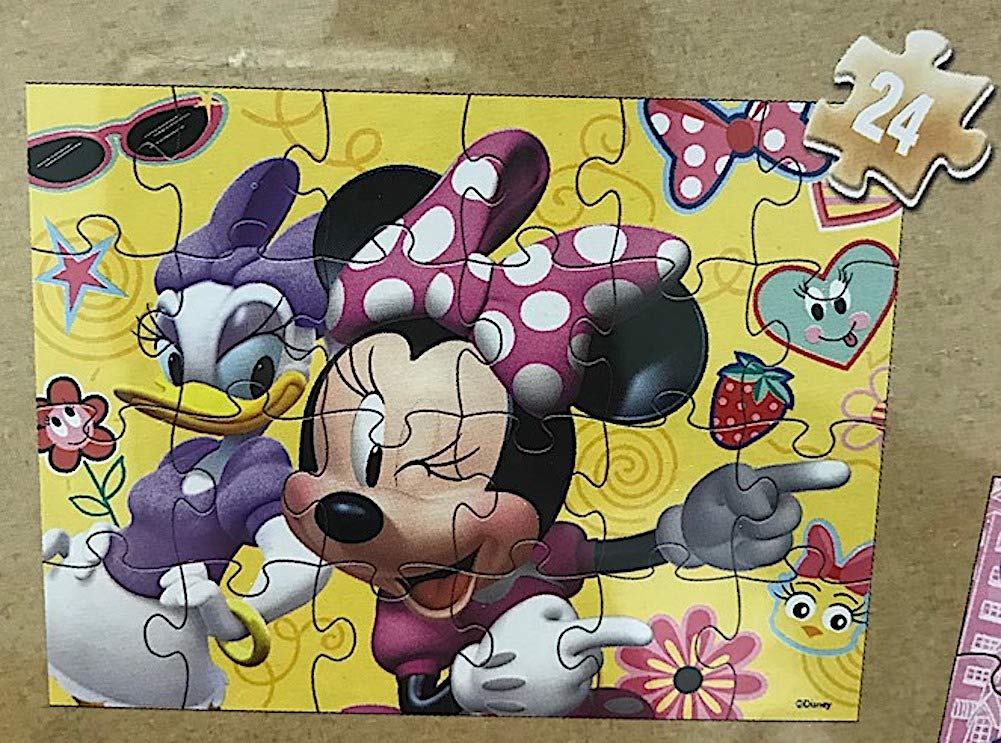 Spin Master Minnie Mouse 5 Jigsaw Puzzles with Wood Storage Box