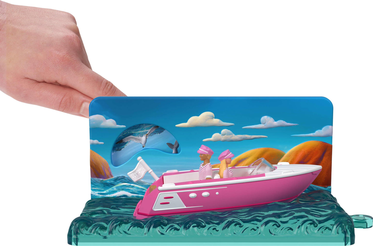 BarbieLand Toy Vehicle Playset with 1.5-inch Dolls and Boat Inspired by Barbie The Movie