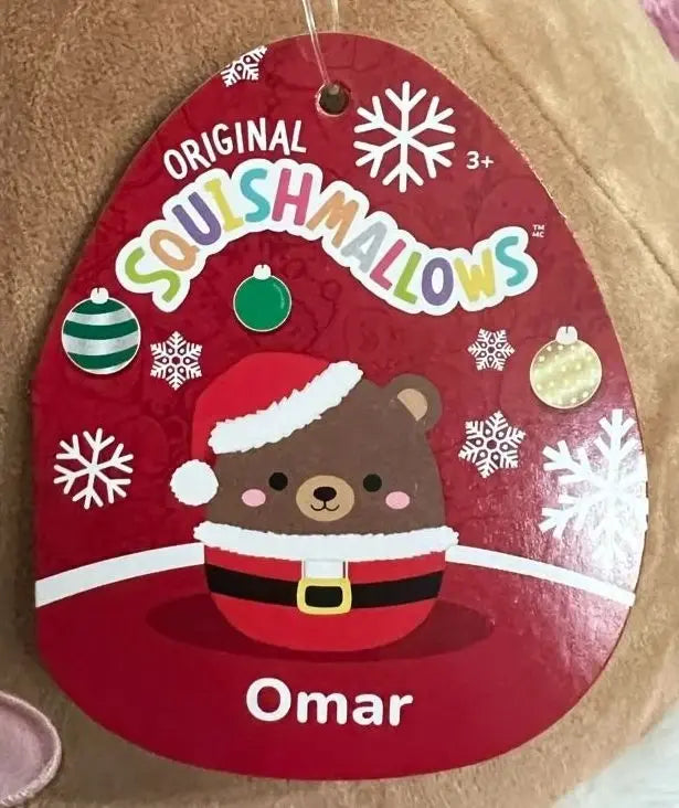 Squishmallows 5-inch Omar the Bear in Santa Suite Christmas Plush
