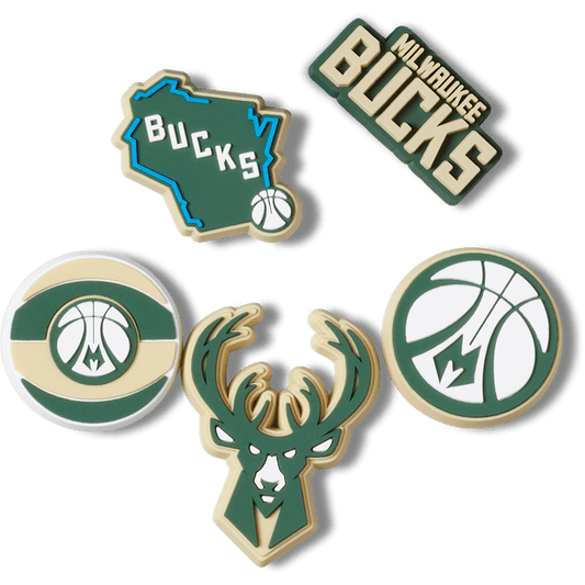 Crocs Jibbitz NBA Milwaukee Bucks 5-Pack Shoe Charms | Jibbitz for Crocs