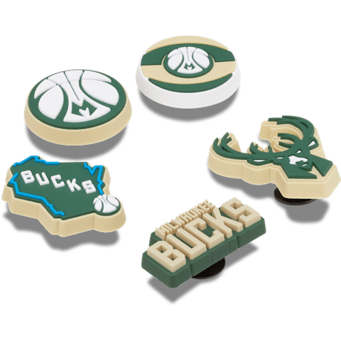 Crocs Jibbitz NBA Milwaukee Bucks 5-Pack Shoe Charms | Jibbitz for Crocs