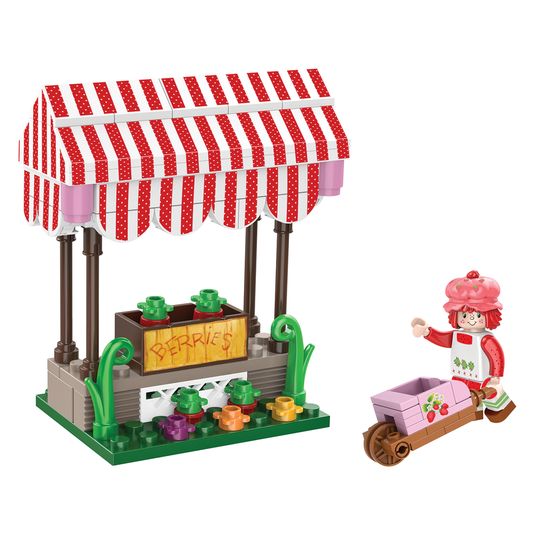 Well Played Toys Strawberry Shortcake Produce Stand Build Set & Figure - 123 pieces