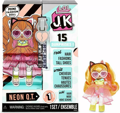 L.O.L. Surprise! JK Neon Q.T. Mini Fashion Doll with 15 Surprises