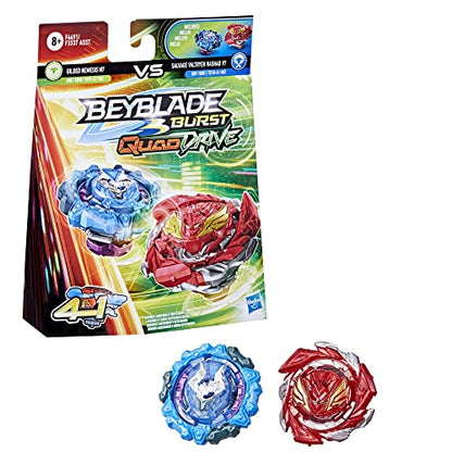 BEYBLADE Burst QuadDrive Salvage Valtryek Rashad V7 and Gilded Nemesis N7 Spinning Top Dual Pack