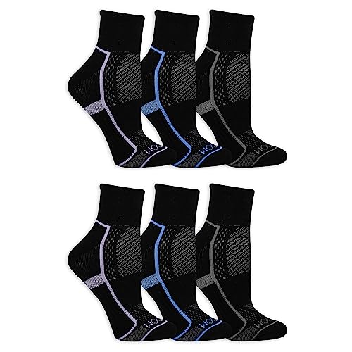 Fruit of the Loom Women's Cool Zone Cotton Cushioned Ankle Socks (6 Pair Pack)