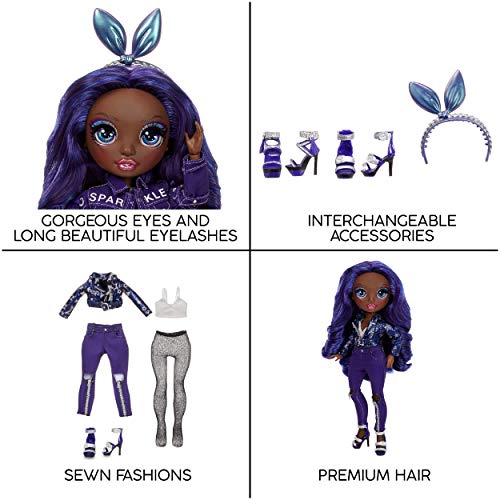 Rainbow High Krystal Bailey – Indigo (Dark Purple) Fashion Doll with 2 Outfits