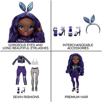 Rainbow High Krystal Bailey – Indigo (Dark Purple) Fashion Doll with 2 Outfits