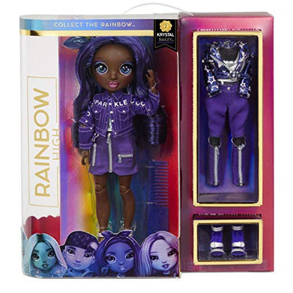 Rainbow High Krystal Bailey – Indigo (Dark Purple) Fashion Doll with 2 Outfits