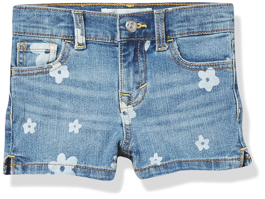 Levi's Girls' Stretch Denim Shorty Shorts, Milestone, Size 6X
