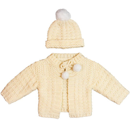 Elly & Emmy Baby Girls 2-Piece Knit Sweater and Hat, My First Dress Up, 6-12 ...