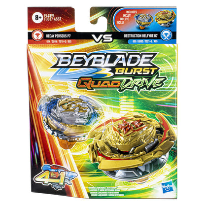 Beyblade Burst QuadDrive Destruction Belfyre B7 and Decay Perseus P7 Spinning Top Dual Pack