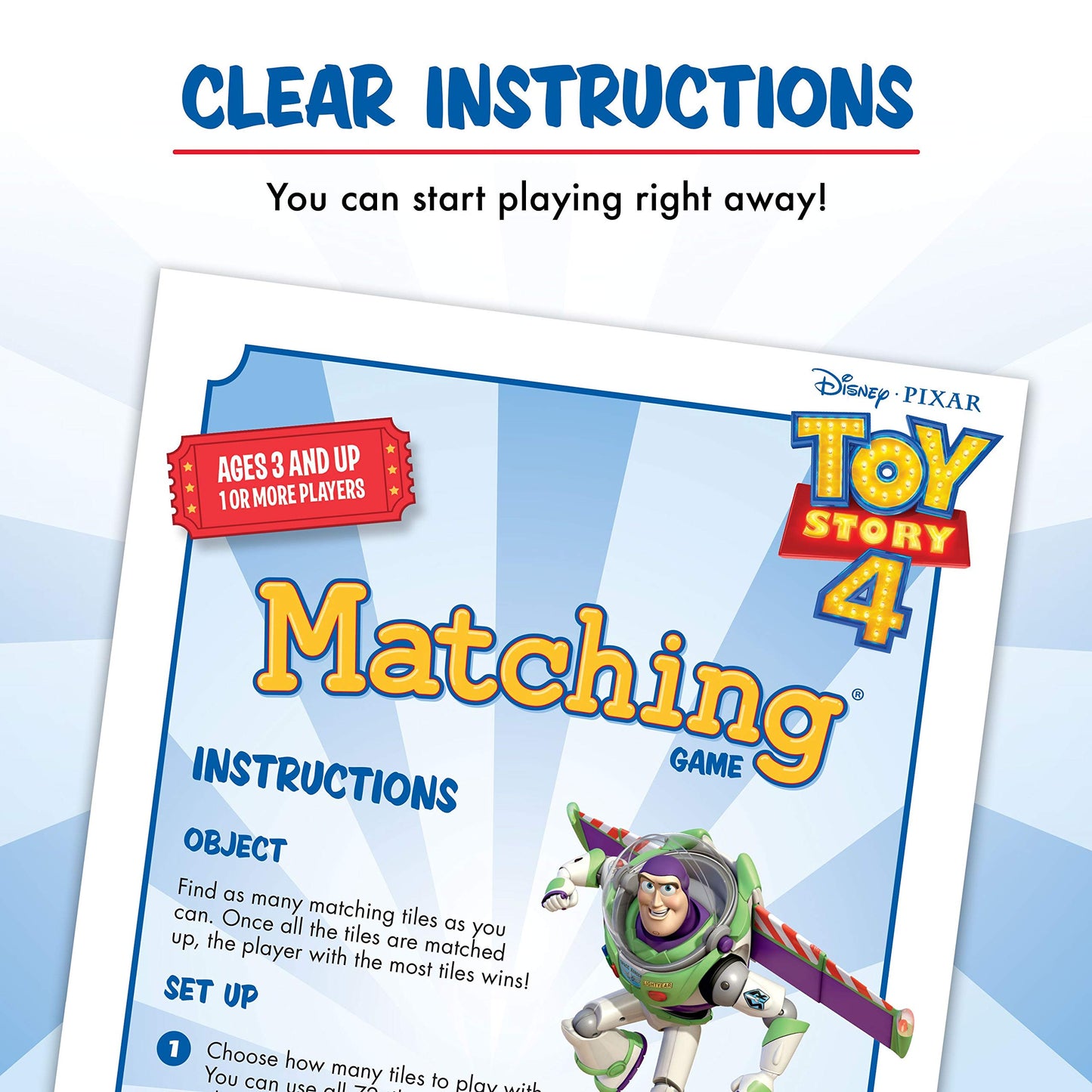 Toy Story 4 Memory Matching Game - 72 Memory Cards