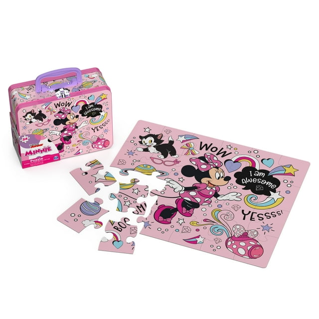 Minnie Mouse 48-Piece Jigsaw Puzzle in Tin Lunch Box