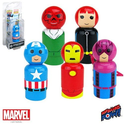 Marvel Pin Mates Bundle: Iron Man, Captain America, Black Widow, Hawkeye, Red Skull