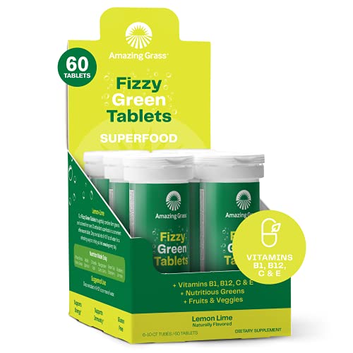 Amazing Grass Fizzy Green Tablets Superfood Lemon Lime