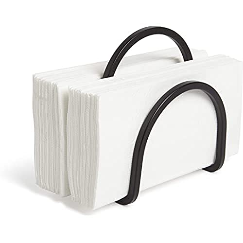 Kitchen Umbra Squire Holder for Kitchen, Works With Square and Rectangular Napkins for Dinner, Luncheon or Cocktail, Black 028295543194