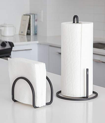 Kitchen Umbra Squire Holder for Kitchen, Works With Square and Rectangular Napkins for Dinner, Luncheon or Cocktail, Black 028295543194