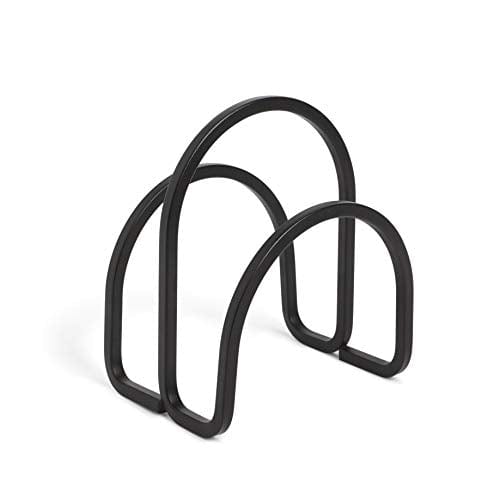 Kitchen Umbra Squire Holder for Kitchen, Works With Square and Rectangular Napkins for Dinner, Luncheon or Cocktail, Black 028295543194